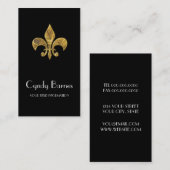 Carte De Visite Gold Fleur de Lis sur n'importe quel Arrière - pla (Devant / Derrière)