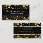 Carte De Visite Gold Floral (Devant / Derrière)