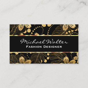 Carte De Visite Gold Floral
