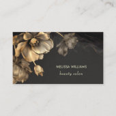Carte De Visite Gold Flowers Black (Devant)