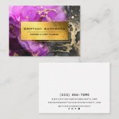 Carte De Visite Gold Foil Black Purple Celestial Personnalisé (Devant / Derrière)