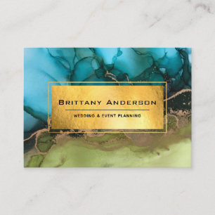 Carte De Visite Gold Foil Black Turquoise Vert Personnalisé