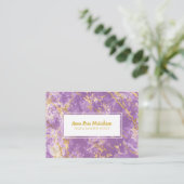 Carte De Visite *~* Gold Foil Chic Marbre pourpre Populaire Glam L (Debout devant)