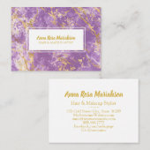 Carte De Visite *~* Gold Foil Chic Marbre pourpre Populaire Glam L (Devant / Derrière)