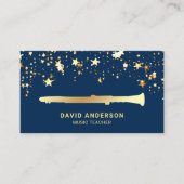 Carte De Visite Gold Foil Confetti Élégant professeur de musique C (Devant)