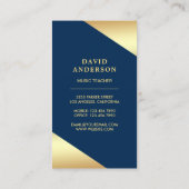 Carte De Visite Gold Foil Confetti Enseignant de musique de la Cor (Dos)