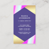 Carte De Visite Gold Foil Confetti Purple Duster Service de nettoy (Dos)