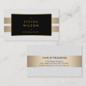 Carte De Visite Gold Foil Faux blanc Web Computer Financial (Devant / Derrière)