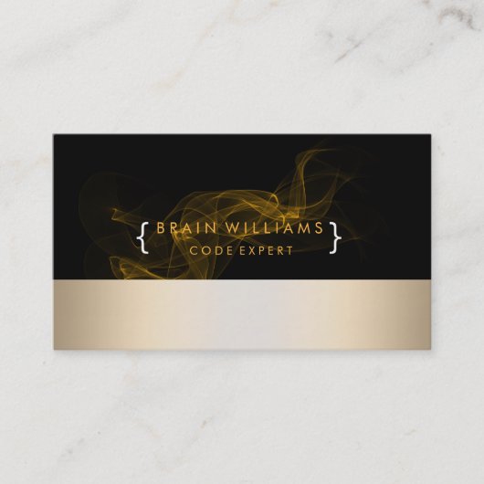 Carte De Visite Gold Foil Faux Web Computer Professional Élégant (Devant)