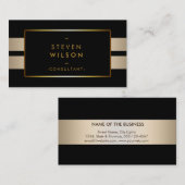 Carte De Visite Gold Foil Faux Web Computer Professional Élégant (Devant / Derrière)
