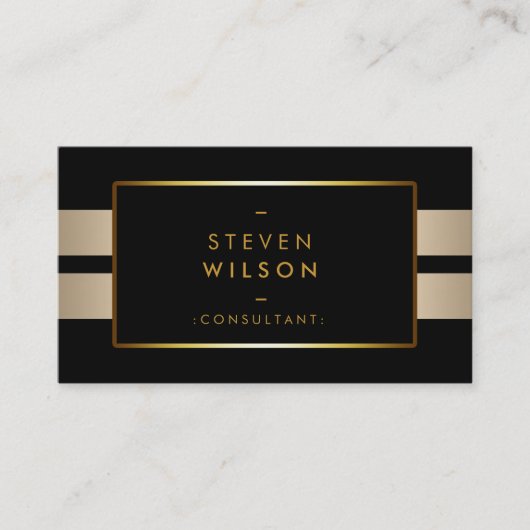 Carte De Visite Gold Foil Faux Web Computer Professional Élégant (Devant)