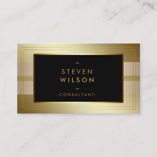 Carte De Visite Gold Foil Faux Web Modern Computer Financial (Devant)