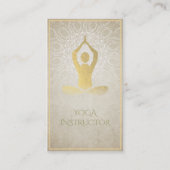 Carte De Visite Gold Foil Mandala Floral & Yoga Posture de méditat (Devant)