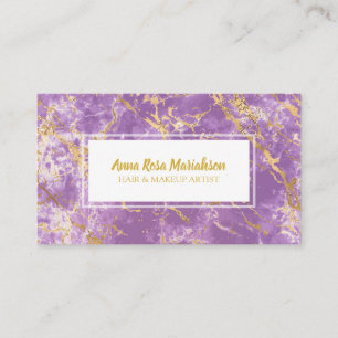 Carte De Visite *~* Gold Foil Marbre pourpre Populaire Glam Luxe C