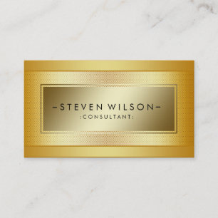 Carte De Visite Gold Foil Métal Professionnel Moderne Élégant Noir