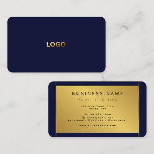 Carte De Visite Gold Foil Minimaliste moderne Dark logo profession