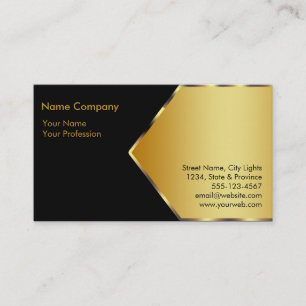 Carte De Visite Gold Foil Retro Crown logo Services financiers