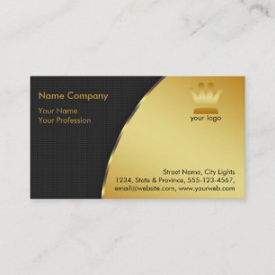 Carte De Visite Gold Foil Retro Crown logo Services financiers