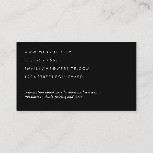 Carte De Visite Gold Foil Skyline | Monogramme en cuir (Dos)