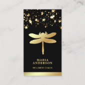 Carte De Visite Gold Foil Stars Confetti Gold Dragonfly (Devant)