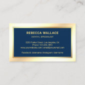 Carte De Visite Gold Foil Stars Crème Or Toothbrush Dentist (Dos)