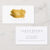 Carte De Visite Gold Foil Texturé Brush Brush Beautant Consultant (Devant / Derrière)