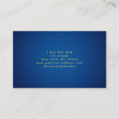 Carte De Visite Gold Foil World Map Navy Blue Travel Agent (Dos)