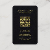 Carte De Visite Gold Font QR Code Premium Black Luxe Euro Size (Dos)