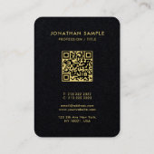 Carte De Visite Gold Font QR Code Premium Black Mighty Luxuriant (Dos)