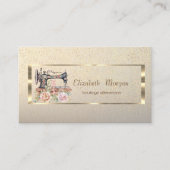 Carte De Visite Gold Frame,Confetti Floral Sewing Machine (Devant)