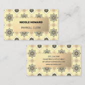 Carte De Visite Gold Frame | Gold Tile Pattern (Devant / Derrière)