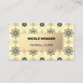Carte De Visite Gold Frame | Gold Tile Pattern (Devant)
