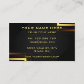 Carte De Visite Gold Frame Lights Golden Luxe Black Professional (Dos)