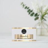 Carte De Visite Gold Frame Mode Beauté Shop Grey (Debout devant)