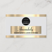 Carte De Visite Gold Frame Mode Beauté Shop Grey (Devant)