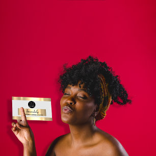 Carte De Visite  Gold Frame Mode Beauté Shop Grey 