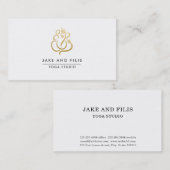 Carte De Visite Gold Ganesh Indian God Yoga Studio (Devant / Derrière)