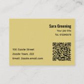 Carte De Visite Gold glam abstrait glamour professionnel code QR (Dos)