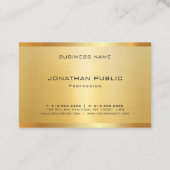Carte De Visite Gold Glamor Moderne Élégant Modèle Professionnel (Dos)