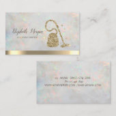 Carte De Visite Gold Glitter Broom Vacuum cleaner Opal (Devant / Derrière)