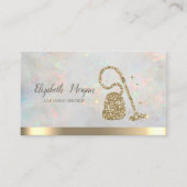 Carte De Visite Gold Glitter Broom Vacuum cleaner Opal (Devant)
