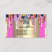 Carte De Visite Gold Glitter Confetti Holograph Pink Drip Sweets (Dos)