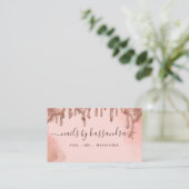 Carte De Visite Gold Glitter Drip Glam Nail Art Manicure Salon (Debout devant)