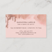 Carte De Visite Gold Glitter Drip Glam Nail Art Manicure Salon (Dos)