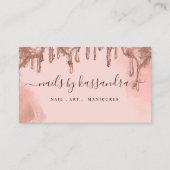 Carte De Visite Gold Glitter Drip Glam Nail Art Manicure Salon (Devant)