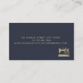Carte De Visite Gold Glitter Sewing Machine Sparkle Tailor (Dos)