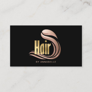 Carte De Visite Gold, Gold Rose et coiffeur noir
