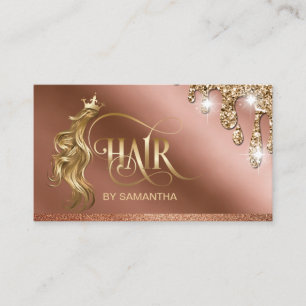 Carte De Visite Gold goutte Coiffeur styliste moderne typographie