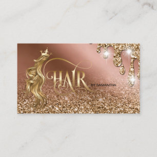 Carte De Visite Gold goutte Coiffeur styliste moderne typographie 
