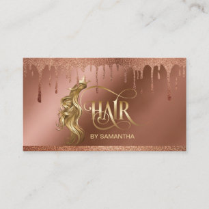 Carte De Visite Gold goutte Coiffeur styliste moderne typographie 